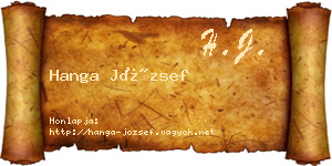 Hanga József névjegykártya